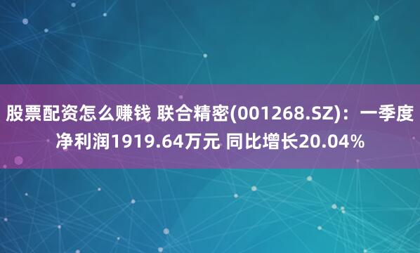 股票配资怎么赚钱 联合精密(001268.SZ)：一季度净利润1919.64万元 同比增长20.04%